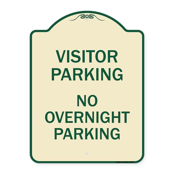 Signmission Visitor Parking No Overnight Parking Heavy-Gauge Aluminum Sign, 24" x 18", TG-1824-22731 A-DES-TG-1824-22731 - main